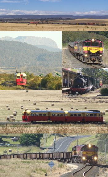 オーストラリア大陸の南東に位置するタスマニア島、この島を走る各地の鉄道写真を紹介。島内に路線を持つ貨物鉄道のタスレイルやドン・リバー鉄道などの保存鉄道を紹介します。