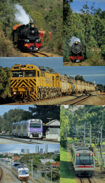 オーストラリア大陸の西に位置する西オーストラリア州を走る各地の鉄道写真を紹介。パース周辺にある保存鉄道も紹介します。